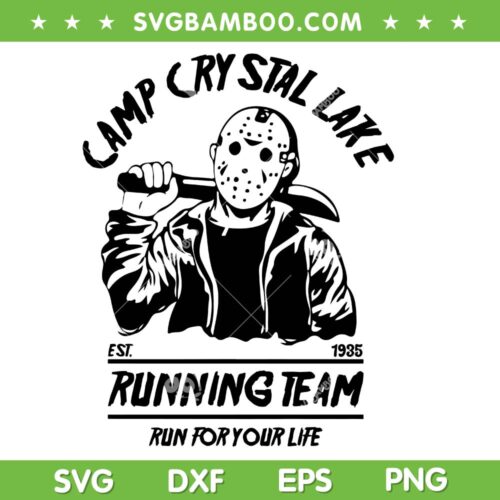 Jason Voorhees Camp Crytal Lake SVG, Jason Running Team Halloween SVG PNG