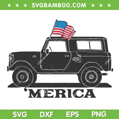 Jeep Car Merica 4th Of July SVG PNG, America Jeep SVG, American Flag Jeep DXF SVG PNG EPS 