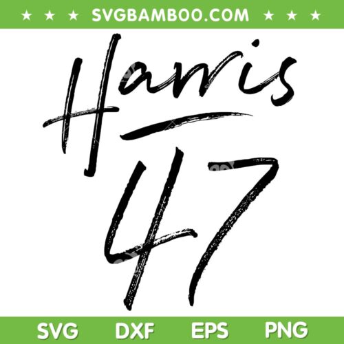 Kamala Harris 47 SVG PNG, Harris 2024 Feminine Script SVG