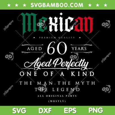 60th Birthday Mexican SVG PNG, Vintage 60 Aged To Perfection SVG, 60 Birthday Gift DXF SVG PNG EPS