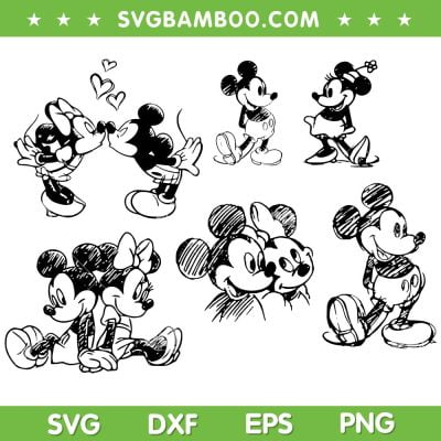 Mickey Minnie Sketch SVG Bundle, Disney Mickey And Minnie SVG Bundle, Disney Mouse DXF SVG PNG EPS Mickey Minnie Sketch SVG Bundle, Disney Mickey And Minnie SVG Bundle, Disney Mouse DXF SVG PNG EPS