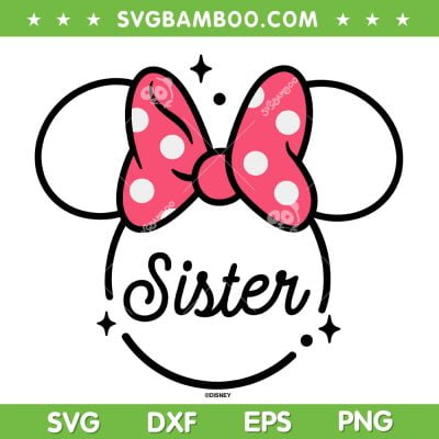 Minnie Sister SVG PNG, Disney Mouse Minnie Sister SVG, Disney Family DXF SVG PNG EPS