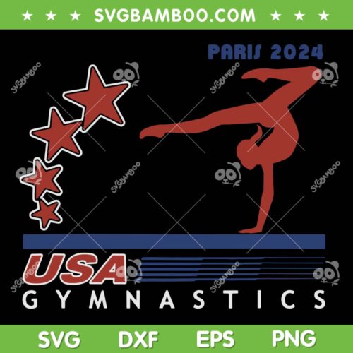 Paris 2024 USA Gymnastics SVG PNG, USA Summer Games Team SVG, America Sports DXF SVG PNG EPS