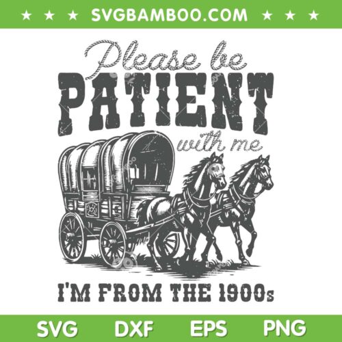 Please Be Patient With Me I'm From The 1900s SVG, Vintage Trendy SVG PNG
