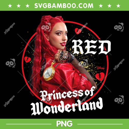 Red Princess Of Wonderland Broken Hearts PNG, Descendants 4 PNG, Red Queen PNG