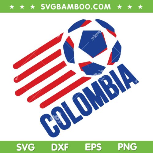 Retro Colombia Soccer SVG PNG, Colombia National Team SVG, Soccer Football DXF SVG PNG EPS