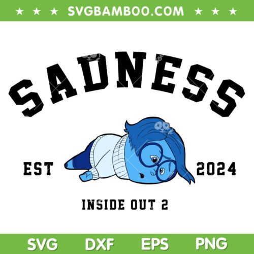 Sadness Inside Out 2 SVG PNG, Sadness Est 2024 SVG, Inside Out Characters DXF SVG PNG EPS