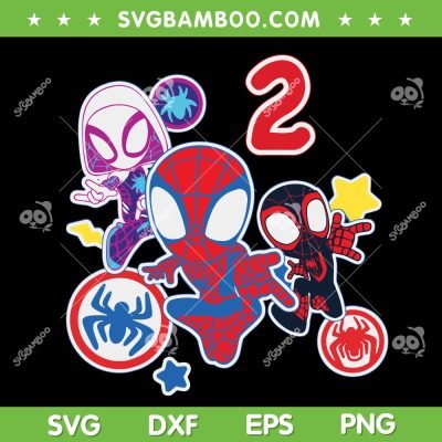 Spidey And His Amazing Friends 2 Year Old Birthday SVG, Marvel Spidey Birthday Boy SVG PNG Spidey And His Amazing Friends 2 Year Old Birthday SVG, Marvel Spidey Birthday Boy SVG PNG