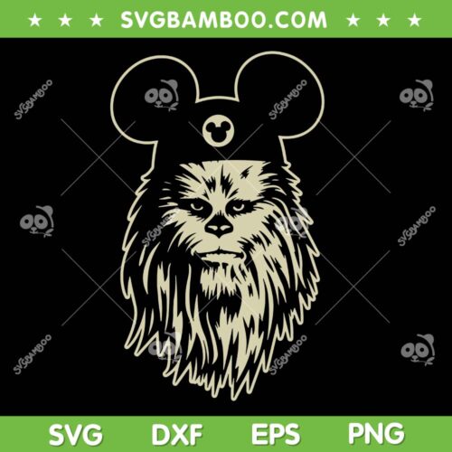 Star Wars Chewbacca Mickey Ears SVG, Mickey Mouse Chewbacca SVG PNG