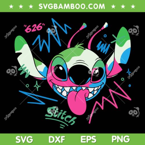 Stitch 626 Colorful SVG PNG, Disney Lilo and Stitch Figurka SVG