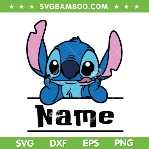 Stitch Customized Name SVG PNG, Cute Stitch and Lilo Personalized SVG, Disney Stitch Tongue DXF SVG PNG EPS