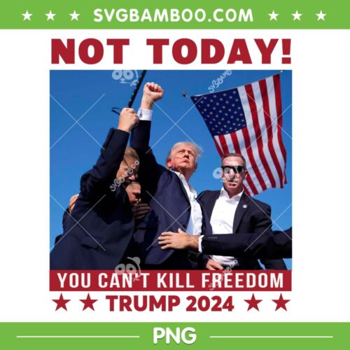 Trump Not Today You Cant Kill Freedom PNG, Trump Shot 2024 PNG