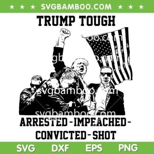 Trump Shooter SVG PNG, Trump Tough Arrested Impeached Convicted Shot SVG, Trump Fight Fight Fight SVG PNG