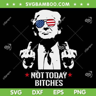 Trump Shot Midle Finger SVG, Not Today Bitches SVG PNG, Trump 2024 DXF SVG PNG EPS