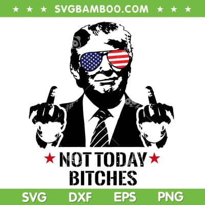 Trump Shot Middle Finger SVG, Trump Not Today Bitches SVG PNG, Donald Trump USA Flag DXF SVG PNG EPS