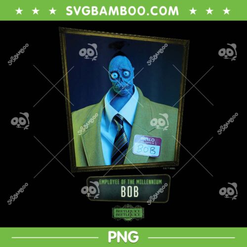 Beetlejuice Shrunken Bob PNG, Beetlejuice Employee Of The Millennium PNG, Bob Head Shirt PNG