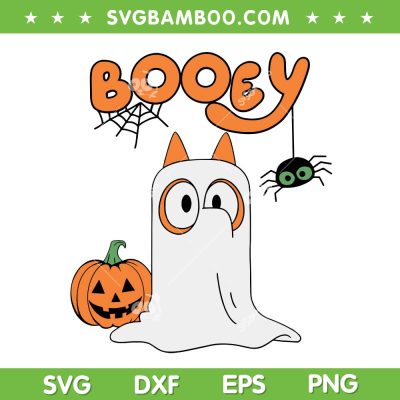 Booey Halloween SVG PNG, Funny Bluey Ghost SVG, Bluey Pumpkin Spooky Halloween DXF SVG PNG EPS