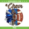 Cheer Mom Football Leopard PNG, Pom Pom Football PNG, Mom Cheer Leader Rugby Ball PNG