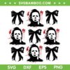 Michael Myers Coquette Halloween SVG, Coquette Horror Movies Characters SVG PNG, Scary Myers Bow DXF SVG PNG EPS