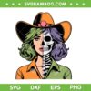 Cowgirl Skeleton Halloween SVG PNG, Western Girl Skeleton Pumpkin SVG, Cowgirl Two Face SVG