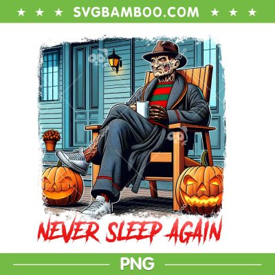 Freddy Krueger Waiting for Halloween Like PNG, Freddy Horror Movie Coffee PNG, Horror Characters Chill for Halloween PNG