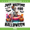 Skeleton Just Waiting For Halloween PNG, Funny Skeleton Spooky Vibe Summer PNG