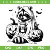 Raccoon Drink Coffee Halloween SVG, Funny Raccoon Possum Pumpkin SVG PNG, Animals Halloween DXF SVG PNG EPS