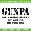 GUNPA Like A Normal Grandpa SVG, Funny Gunpa Definition SVG PNG, Papa Noun But More Fun And Owns Guns SVG