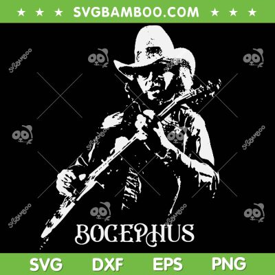 Hank Williams Jr Bocephus Guitar SVG PNG, Bocephus Black and White SVG, Country Music Guitar SVG