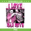 Michael Myers Jason Voorhees Heart Hand PNG, I Love Bad Boys PNG, Pink Horror Movie Characters PNG