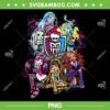 Monster High Graffiti Wall PNG, Monster High Characters Group PNG