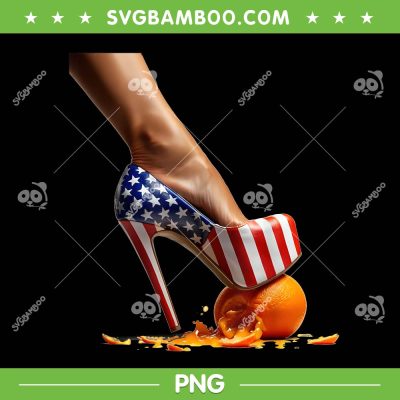 Orange High Heel Crush PNG, Kamala Harris High Heel crushed Orange PNG