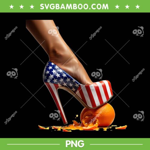 Orange High Heel Crush PNG, Kamala Harris High Heel crushed Orange PNG