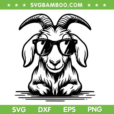 Peeking Goat With Sunglasses SVG, Goat Bad Ass SVG PNG