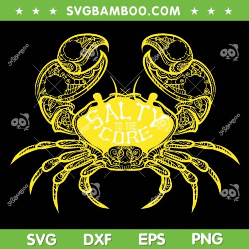 Salty to the Core SVG PNG, Funny Salty Crab Yellow SVG