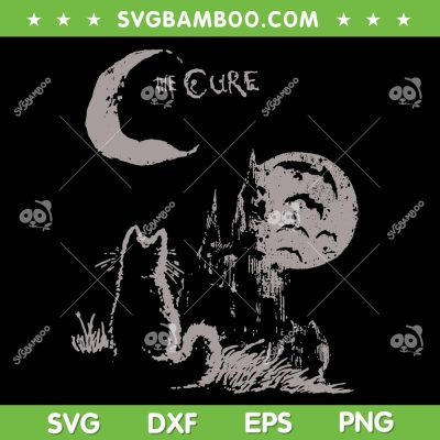 The Cure Cat SVG PNG, Cat Moon Halloween SVG, Rock Band The Cure Cat DXF SVG PNG EPS The Cure Cat SVG PNG, Cat Moon Halloween SVG, Rock Band The Cure Cat DXF SVG PNG EPS