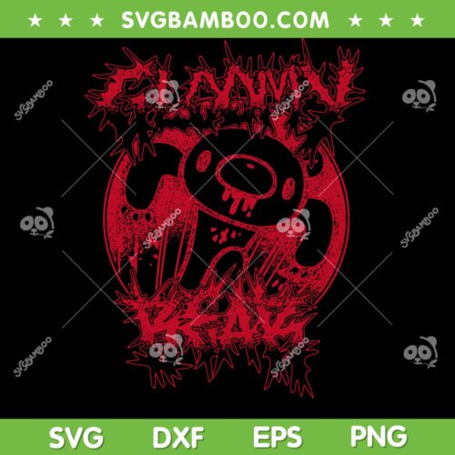 The Naughty Grizzly Gothic SVG, Anime Red Text SVG PNG