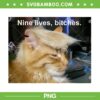 Trump Cat Nine Lives Bitches PNG, Funny Yellow Cat Trump PNG, Trump Meme Cat Lover PNG