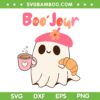 Boo Jour Ghost French SVG PNG, Teacher Ghost Vintage SVG, Teacher Life Groovy DXF SVG PNG EPS