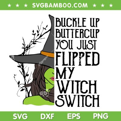 Buckle Up Buttercup You Just Flipped SVG, My Witch Switch Halloween SVG PNG