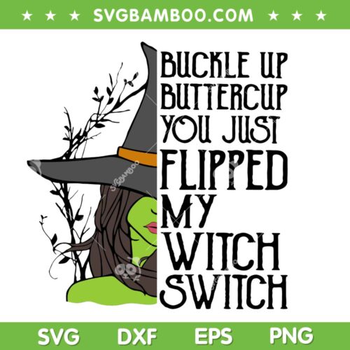 Buckle Up Buttercup You Just Flipped SVG, My Witch Switch Halloween SVG PNG