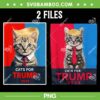 Cats For Trump 2024 Election PNG, Funny Cat Trump Hair 2 Files PNG