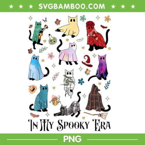 Cats In My Spooky Era PNG, Funny Cats The Eras Tour PNG, Taylor Swift Halloween Cat PNG