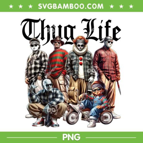 Horror Characters Thug Life Halloween PNG, Chicano Horror Thug Life PNG, Horror Movie Killer PNG