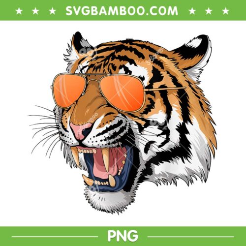 Cool Growling Bengal Tiger PNG, Bengals Tiger with Sunglasses PNG, Cincinnati Bengals Football Team PNG
