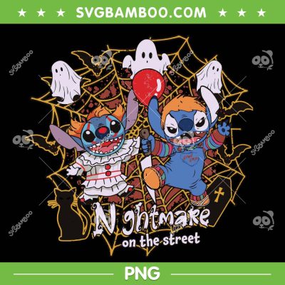 Disney Stitch Chucky Pennywise PNG, Stitch Halloween Nightmare On The Main Street PNG