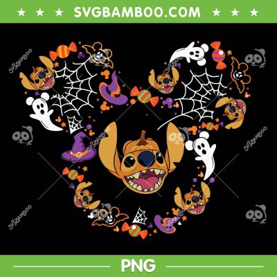Disney Stitch Halloween Mickey Ear PNG, Stitch Trick or Treat PNG, Funny Stitch Lilo Horror Face PNG