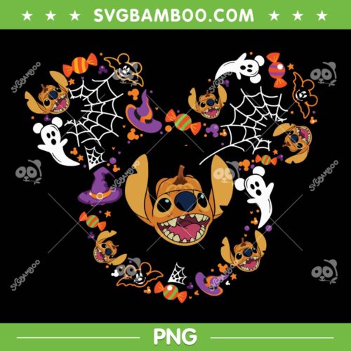 Disney Stitch Halloween Mickey Ear PNG, Stitch Trick or Treat PNG, Funny Stitch Lilo Horror Face PNG