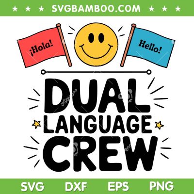 Dual Language Crew SVG PNG, Retro Team Dual Language SVG Dual Language Crew SVG PNG, Retro Team Dual Language SVG