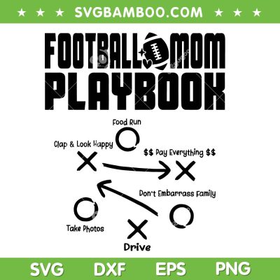 Football Mom Playbook SVG PNG, Funny Football Cheer Mom SVG, Rugby ball Lover DXF SVG PNG EPS